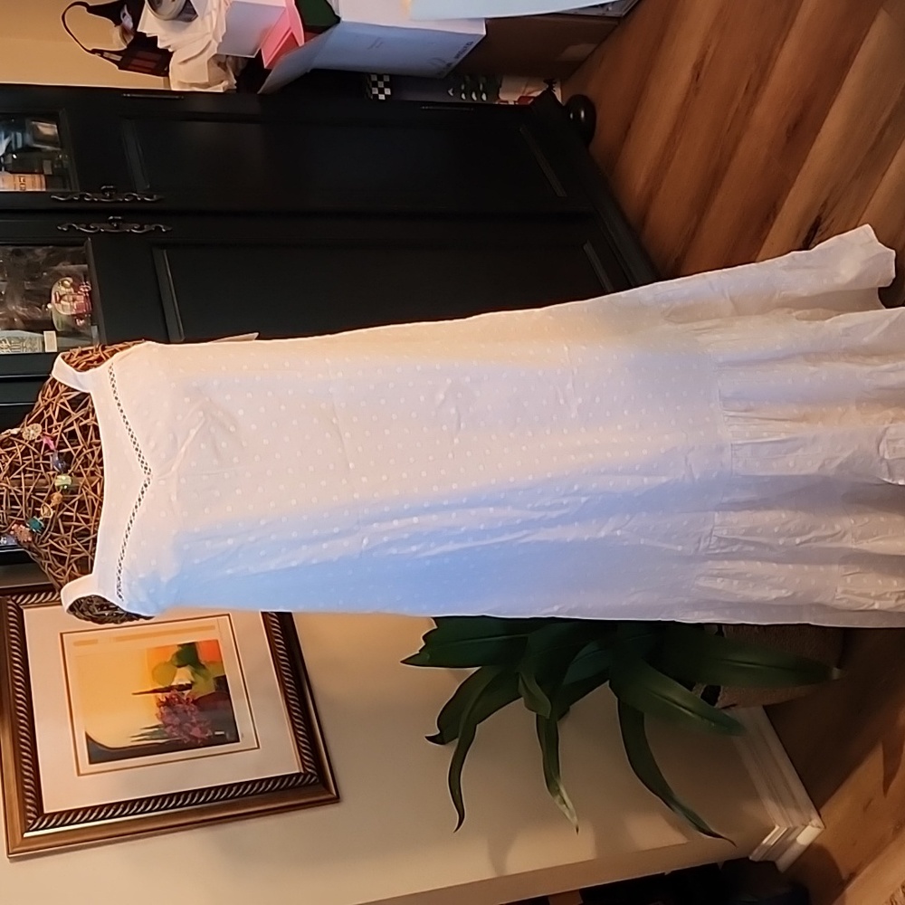 Sonoma cotton white lined maxi sundress
